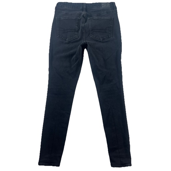 American Eagle Hi Rise Jegging Dream Stretch Size 6 Skinny Jeans Black - Picture 2 of 10
